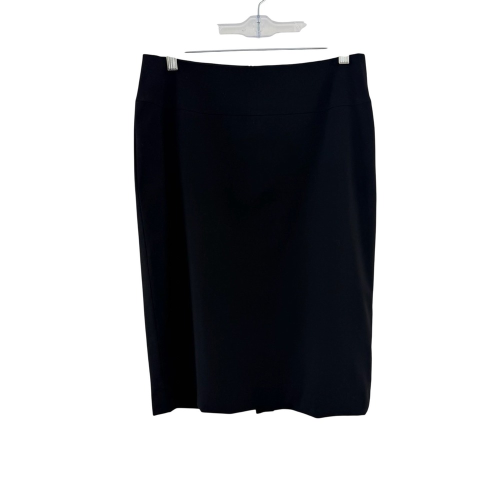 Lafayette 148 New York Skirt Womens 6 Black Wool Pencil Knee Length Lined Career